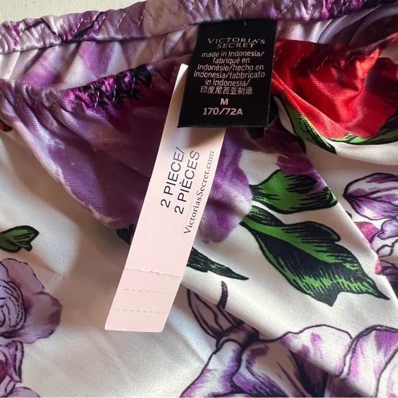 Victoria's Secret White Rose Floral Stretch Satin Lace Back Cami Set *NWT* - Picture 8 of 10